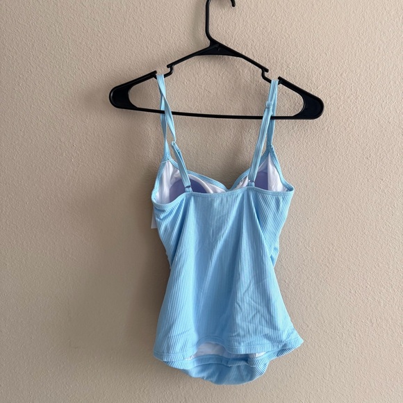 Eomenie Ribbed Blue Tankini Swim Top - Picture 4 of 6